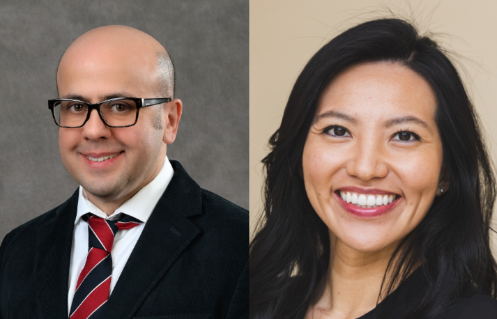 Headshot photos of Dr. Hayatshahi on the left and Dr. Hong on the right