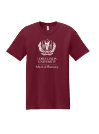 Red t-shirt with School of Pharmacy logo on it