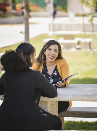 Talking on Bench