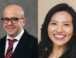 Headshot photos of Dr. Hayatshahi on the left and Dr. Hong on the right